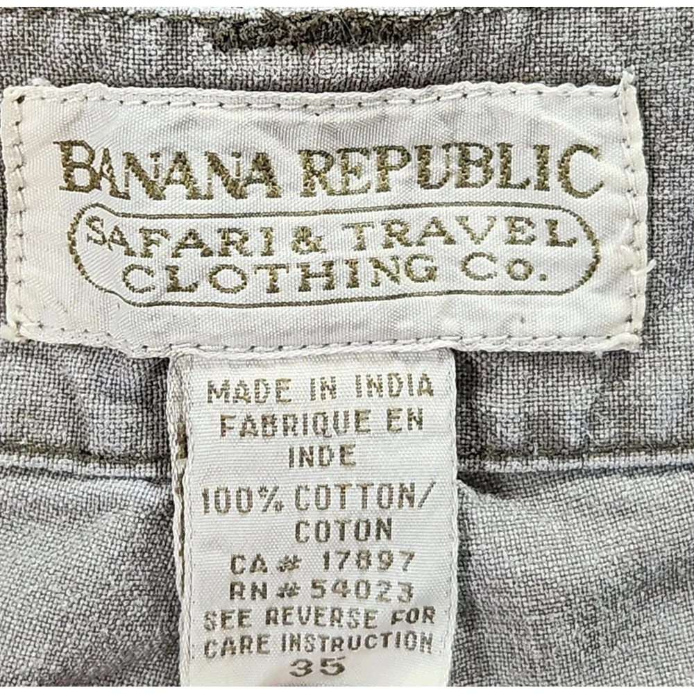 Banana Republic Safari Travel Shorts Mens 35 Green Cargo Utility Hiking 80s VTG